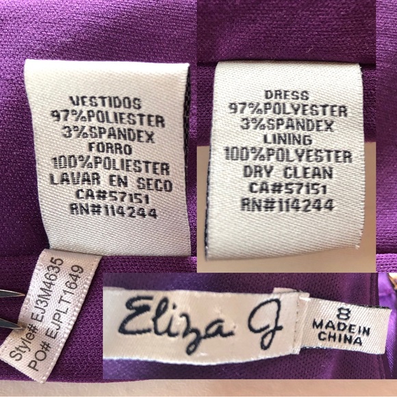 Eliza J Chain Strap Pleated Cocktail Dress Purple (8) - Picture 5 of 17